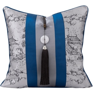 Fundas de cojín con colgante de Jade de 18x18 pulgadas, fundas de almohada <span class=keywords><strong>decorativas</strong></span> de lujo con <span class=keywords><strong>borlas</strong></span> - Product Image 5