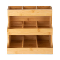 Boîte à thé en bois de marque privée conteneurs porte-paquets de café étagère à sachets de thé 3 couches organisateur de sachets de thé en bambou support de stockage