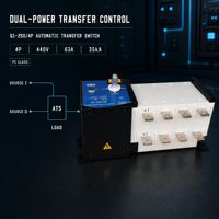 Commutateur de transfert automatique 4P ATS 440V 63A pour systèmes d'alimentation de secours industriels