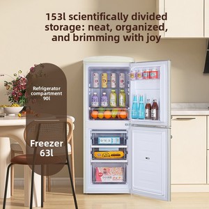 Younuo BCD-153SR Double Door Small Household Frost-Free 153L Capacity Antibacterial Light Fashionable <b>Refrigerator</b> Frost-free Re - Product Image 4