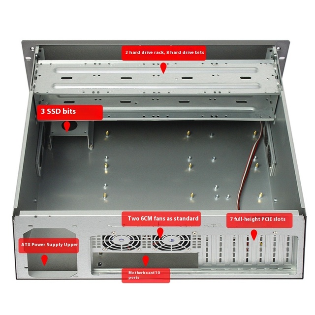 4U Industrial Control Aluminum Panel Dual Channel EATX Motherboard ATX Power Supply USB Server Room Rack-Mount Ready Full Stock