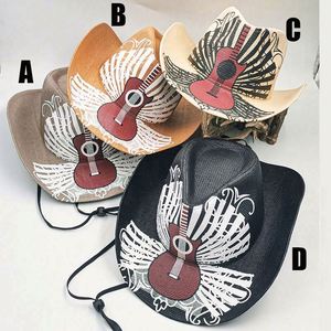 Unisex <b>Paper</b> Straw Cowboy Hat with American Flag Design Shapable Brim Breathable Comfort for Travel & Fishing - Product Image 6