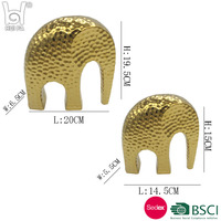 Joli accessoire de table de décor d'éléphant d'or en céramique de style pour la décoration de maison et de jardin