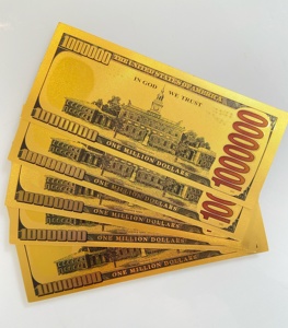 Banconote Commemorative da <span class=keywords><strong>Cento</strong></span> Dollari in Metallo per Collezione di Partite di Basket, Placcate in Oro su Entrambi i Lati, Promozione - Product Image 3