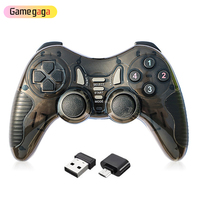 Manette de jeu sans fil USB 2.4G haute vitesse Double choc Manette de jeu pour Ps2 Ps3 PC Ordinateur portable Android TV Box