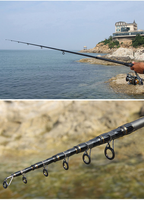 Canne à pêche en mer à action lente en carbone rigide, ensemble complet avec design léger et fin pour lancer longue distance, idéale pour la pêche en surfcasting