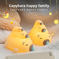 Lampe de table USB rechargeable en forme de capybara mignon, style interrupteur, en silicone souple, décoration de chambre, veilleuse pour enfants et bébés
