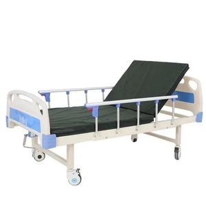 Lit médical manuel à 1 manivelle pour hôpital, lit médicalisé à fonction unique, lit d'hôpital manuel réglable à vendre - Product Image 1