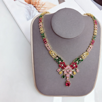 Ensemble de bijoux de banquet pour femmes TIANSHE, accessoires de luxe, boucles d'oreilles et collier en zircon coloré