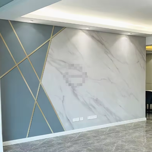 Fondo de <span class=keywords><strong>TV</strong></span> de simplicidad moderna, Mural blanco de vientre de pez, papel tapiz de mármol para decoración de pared de sala de dibujo - Product Image 1
