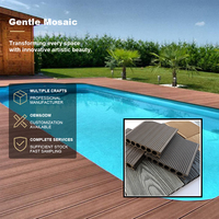Revêtement de terrasse extérieur antidérapant et imperméable, en composite WPC gaufré 3D, imitation bois, pour terrasses et piscines extérieures