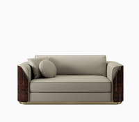 Luxuriöses Beige Ledersofa Hochwertige Moderne Wohnzimmermöbel für Elegante Heimdekoration Villa-Wohnzimmer