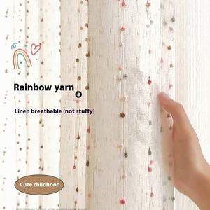 Dễ thương màu hồng tùy chỉnh mô hình rắn phong cách hiện đại màn rèm cửa cho phòng khách thoáng khí ánh sáng mờ & valances - Product Image 3