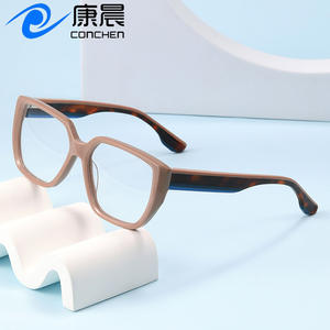 Montura de gafas cuadradas de acetato Conchen para mujer, diseño hexagonal de moda, lentes planas 1074 - Product Image 1