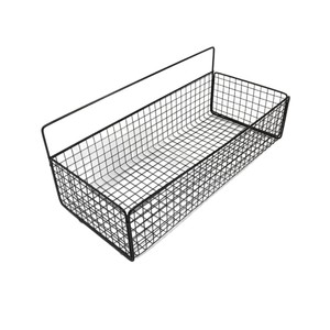 Étagère de rangement murale en métal, 36 cm, noire, sans perçage, pour salle de bain, cuisine, chambre à coucher - Product Image 4