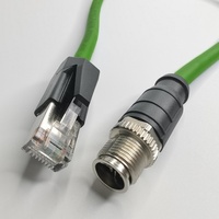 Conector M12 de 8 Pines, Código X, Macho y Hembra, a Conector RJ45, Cable Ethernet Flexible Industrial Profinet EtherCAT, Arnés de Cables