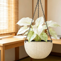 Pot suspendu double traditionnel auto-arrosant avec trous de drainage, 2,56 L, en PP durable pour la décoration de balcon