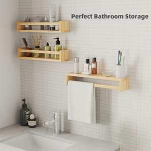 Scaffale Galleggiante in Legno per Cameretta, Cucina, Bagno, Porta Spezie Vintage <span class=keywords><strong>da</strong></span> Parete, Resistente e di Grande Capacità - Product Image 3