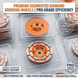 100mm Double Row Segmented Diamond Metal Cup Wheel Concrete Granite Marble Stone Deburring Grinding Extra <strong>Fine</strong> Grit 5mm - Product Image 1