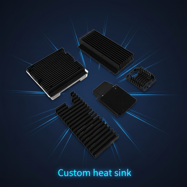 Lolin High Quality 6063 6000 Series Anodized Square Aluminum Alloy Heat Sink for Power Amplifier with Cutting Welding Services