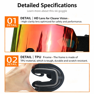 Gafas de Esquí Personalizadas OEM Italianas Antivaho de Doble Capa UV400, Resistentes al Viento y al Agua, Compatibles con OTG, para Deportes de Nieve, con Correa Ajustable - Product Image 5