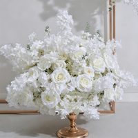 Bouquet de fleurs de mariage personnalisé selon photo, décoration de table, roses multicolores, gypsophile, delphinium, design professionnel sur mesure