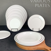 Assiette à dîner en mélamine haut de gamme pour restaurant commercial, logo personnalisé et motifs imprimés, assiette ronde jetable