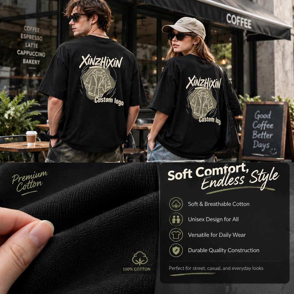 Minimalist Line Art Jacket Graphic Men Tee Oversized Custom Logo ...