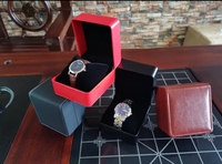 Boîte à montres de luxe en cuir PU, emballage cadeau, boîte à bijoux robuste et résistante aux chutes avec couvercle rabattable