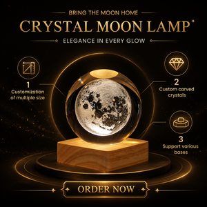 Lampe de <span class=keywords><strong>nuit</strong></span> LED en boule de cristal gravée en 3D, avec prise USB, personnalisable, motif galaxie et lune, cadeau moderne à intensité variable - Product Image 2