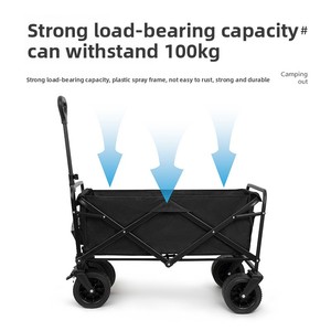 Chariot de <span class=keywords><strong>camping</strong></span> extérieur pliable en fer de grande taille à ouverture arrière, avec roues pivotantes, portable, idéal pour la vente ambulante et les marchés nocturnes - Product Image 2