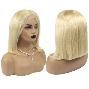 Pelucas de Cabello Humano Indio Virgen al 180% con Frente de Encaje, Cabello Brasileño Indio, Lacio y Rubio, para Mujeres Negras - Product Image 2