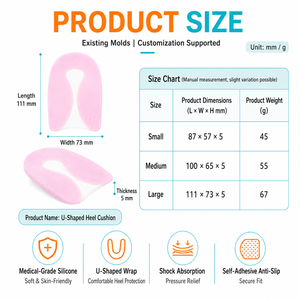 Cuscinetti in Silicone per Tallone Regolabili del Produttore, Inserti per Scarpe per Fascite <span class=keywords><strong>Plantare</strong></span>, Solette, Rialzi per Tallone, Cuscinetti per <span class=keywords><strong>Tacchi</strong></span> <span class=keywords><strong>Alti</strong></span> - Product Image 5
