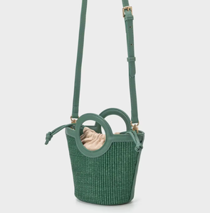 Weaving travel <b>straps</b>, bucket <b>bag</b>, shoulder slung beach <b>bag</b>, bucket <b>bag</b>, grass bamboo women's <b>bag</b> - Product Image 1