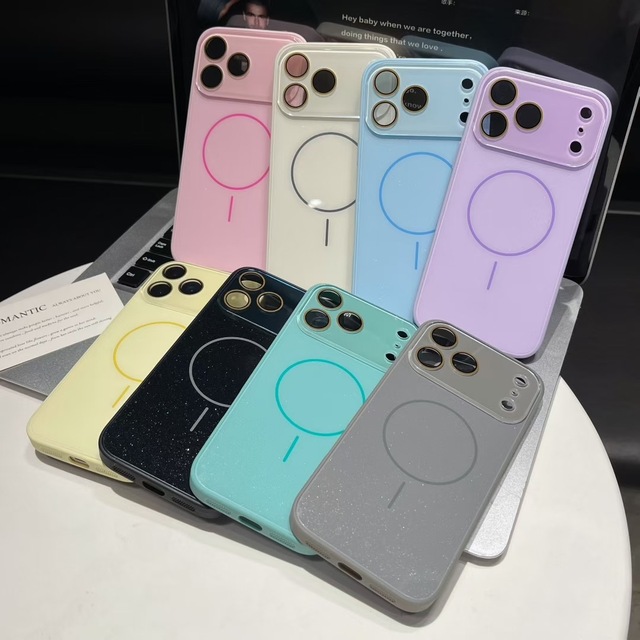 Luxury Hard Glitter PC Magnetic Phone Cases for iPhone 17 16 15 14 13 12 11 Glittering Plastic Mobile Phone Cases