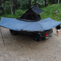 Auvent de voiture 270 degrés à tirage latéral en toile de carbone imperméable pour 3-4 personnes, abri de jour, tente de toit de voiture, auvent 270