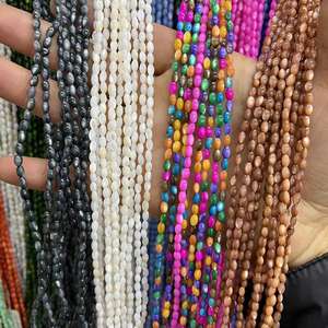 Perles de coquillage d'eau douce 3*5mm, nacre colorée, fabrication de bijoux, artisanat DIY, produit semi-fini - Product Image 1