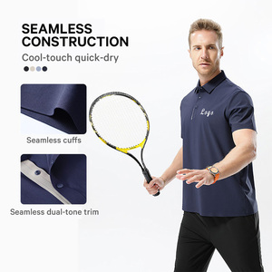 Summer Sports Lightweight Breathable Ice Silk Short Sleeve Golf Clothing Quick Dry Running Seamless Custom Polo Shirts for Men