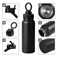 Bouteille d'eau isotherme en acier inoxydable 32 oz avec logo personnalisé, couvercle à bec verseur, sans BPA, isolation thermique de 6 à 12 heures