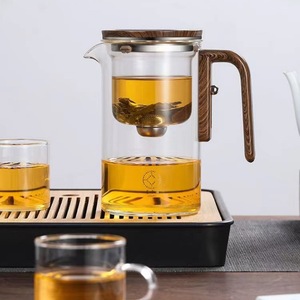 <span class=keywords><strong>Théière</strong></span> <span class=keywords><strong>magique</strong></span> en verre Enchanti de 600 ml et 800 ml, <span class=keywords><strong>théière</strong></span> en verre avec infuseur et poignée en bois, séparation du thé et de l'eau - Product Image 4