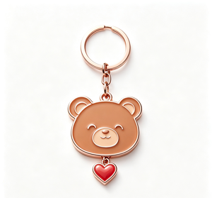 Custom Metal Bear Keychain Cartoon Charm <b>Key</b> <b>Ring</b> Enamel Heart Pendant Gift for <b>Bags</b> and <b>Keys</b> - Product Image 2