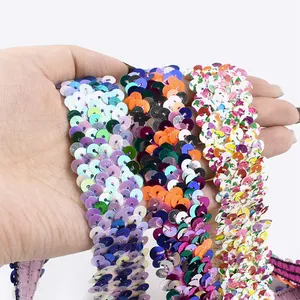 Meetee RC146 3cm abito da ballo accessori per cucire in pizzo elasticizzato tessuto colorato con paillettes nastro elastico in pizzo