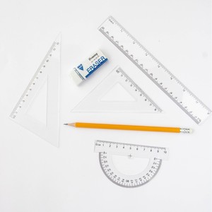 Ensemble d'outils rapporteur et règle transparents – Fournitures scolaires et de bureau – Règles <span class=keywords><strong>math</strong></span>ématiques pour enfants et <span class=keywords><strong>adultes</strong></span> – Kit de papeterie - Product Image 4