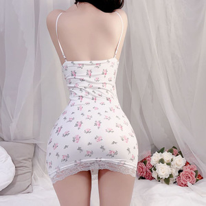Summer Floral <span class=keywords><strong>First</strong></span> Love Suspender Lencería Sexy y Pure Wrapped Buttocks Pijamas con bordes de encaje para otoño y primavera - Product Image 2