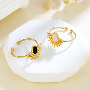 European American Niche Ins Style Elegant Retro Stainless Steel <b>Ring</b> <b>Adjustable</b> High End French Jewelry for Women - Product Image 1