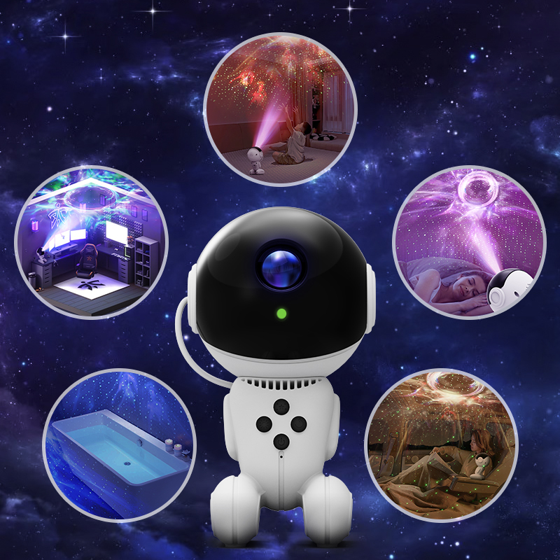 Multi-Color Robot Black Hole Galaxy Projector Lamp - LED Star