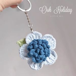 Diseño creativo hecho a mano <span class=keywords><strong>ganchillo</strong></span> flor bolsa accesorios coche monedero bolsa colgante llavero regalo llavero decoración llaveros - Product Image 5