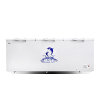 Congélateur coffre commercial à 3 portes de grande capacité 880L avec éclairage LED pour la conservation des aliments congelés, du poisson et de la crème glacée