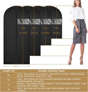 Hanging Garment Bag Clothes Covers Garment Suit Bags <b>Plastic</b> Clothes Cover with Clear <b>Window</b> - Product Image 3