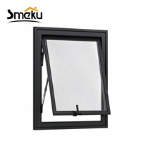 Fenêtre à persienne moderne en aluminium étanche avec joint multicouche et double vitrage trempé pour cuisine et salle de bain, résistante au vent fort et à la pluie